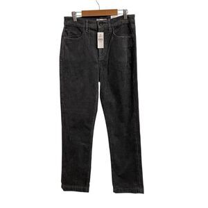 LOFT The Straight High Rise Corduroy Pants Dark Grey Charcoal Size 26/2 NEW